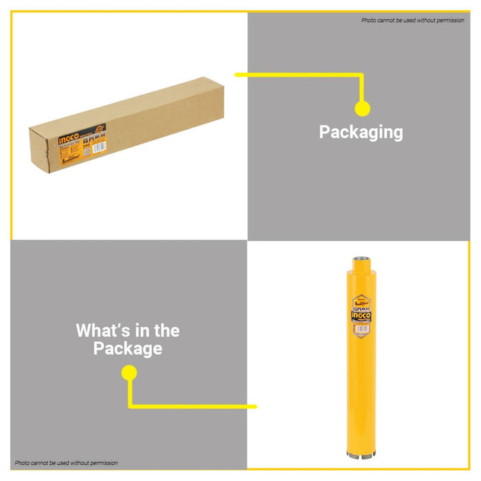 BUILDMATE Ingco Diamond Core Bit 65MM | 102MM | 152MM Wet and Dry Cutting Concrete with Rebar • IHT
