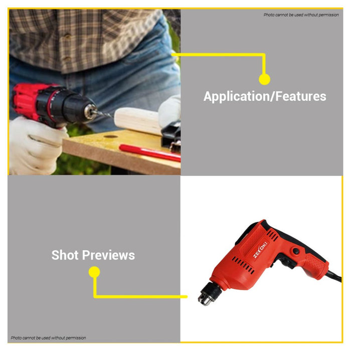 BUILDMATE Zekoki 380W Electric Drill Metal Wood Drilling Heavy Duty for Ceiling Gypsum ZKK-0635R