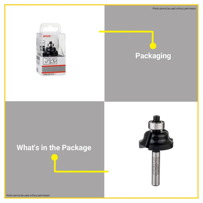 BUILDMATE Bosch 1/4" Inch Roman Ogee / Edge Profiling Router Bit Standard for Wood 2608628419 - BAX