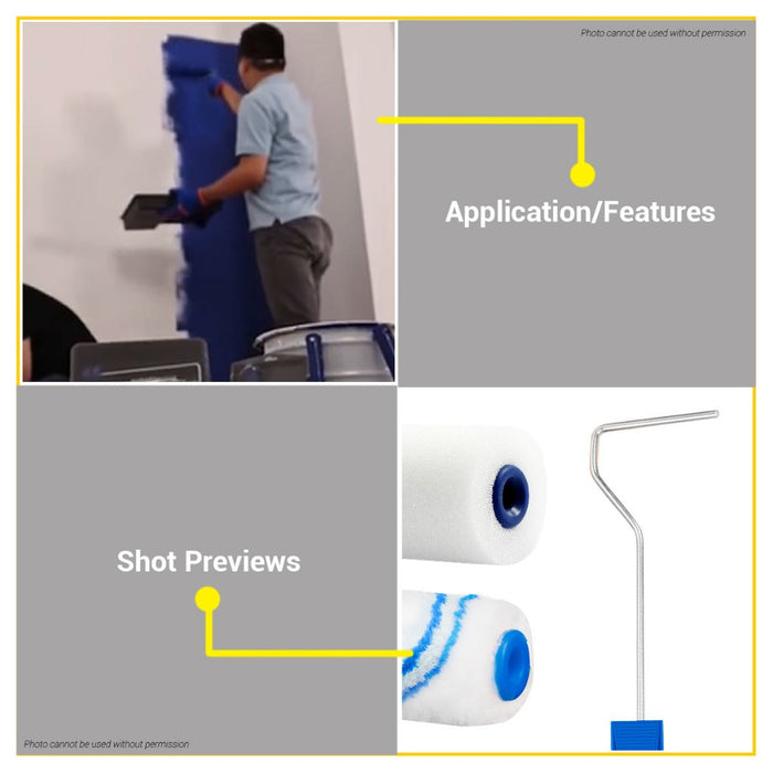 BUILDMATE Wadfow 4" Inch Cylinder Paint Brush Rollers 11 In 1 Set (Inner Wall) 100MM WCB5411 - WHT