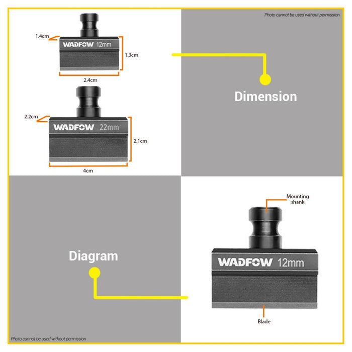 BUILDMATE Wadfow Hydraulic Crimping Tool Steel Cutter Blades 12MM / 22MM WCR1K12 / WCR1K22 - WHT