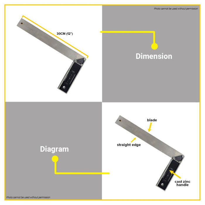 Masonry Square Ruler BUILDMATE 12