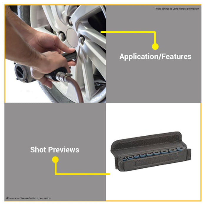 BUILDMATE Bosch 9PCS/SET 50mm Impact Socket Wrench Set 1/4" Shank 6mm - 14mm Black 2608551097 - BAX