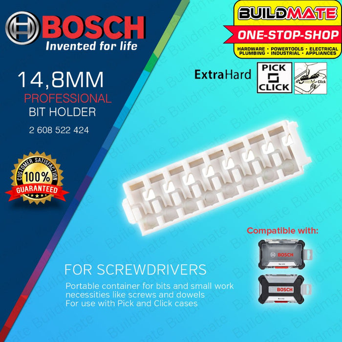 BUILDMATE Bosch 8 Slot Pick and Click Storage Plastic Case Bit Holder Insert / Power & Hex Bits BAX