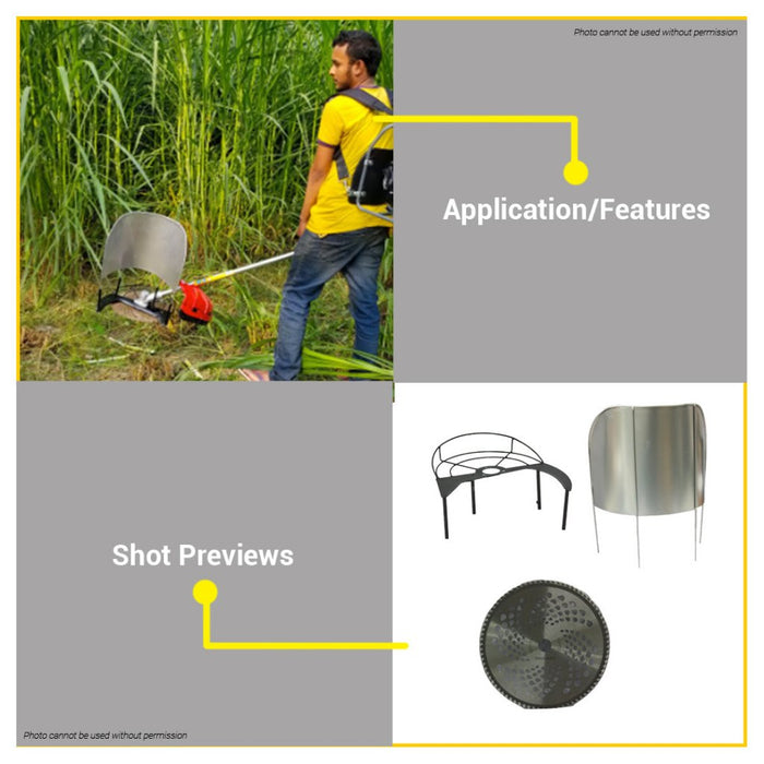 BUILDMATE Zekoki Wheat Cut Kit 80T with Guard & Blade (Grasscutter Attachment) Steel Bracket ZKK-WCK