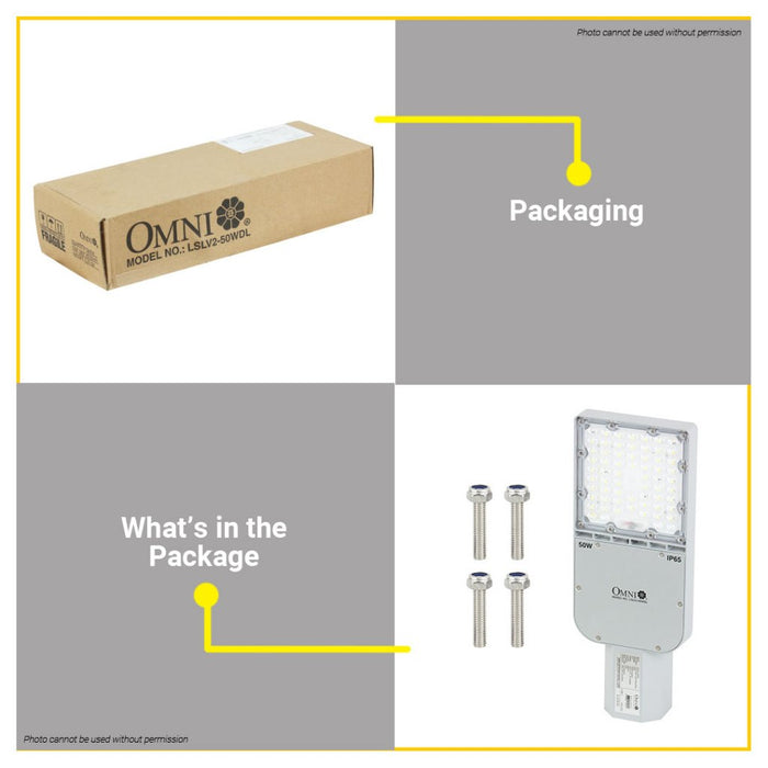 OMNI 50W LED Street Light V2 Heavy Duty Outdoor Lighting for DAYLIGHT | COOLWHITE LSLV2-50 LSL-50W •BUILDMATE•