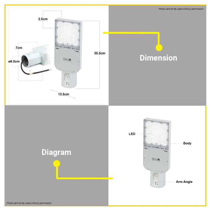OMNI 50W LED Street Light V2 Heavy Duty Outdoor Lighting for DAYLIGHT | COOLWHITE LSLV2-50 LSL-50W •BUILDMATE•