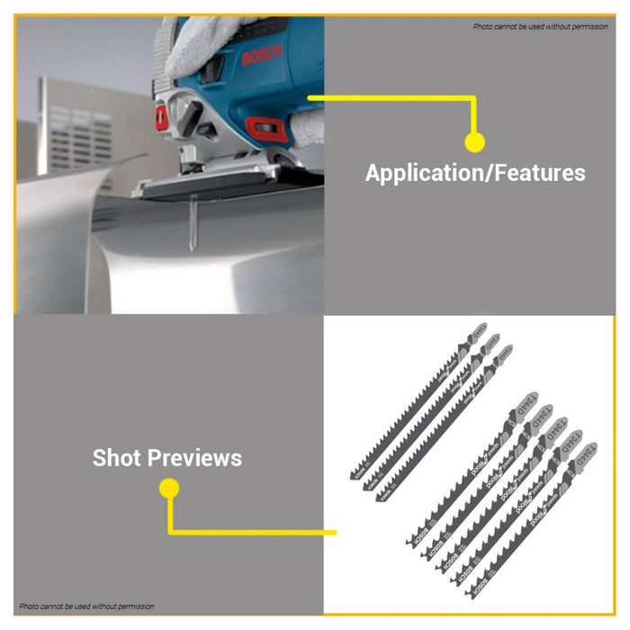 BUILDMATE Bosch Jigsaw Blade Set 3PCS / 5PCS HCS Straight Cut Saw Blades Speed for Wood Cutting BAX