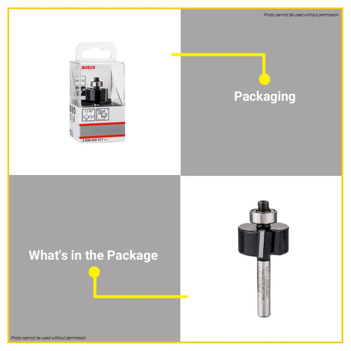 BUILDMATE Bosch 1/4" Rabbeting Router Bit Standard for Wood Cutter Rebating Corners 2608628417 - BAX