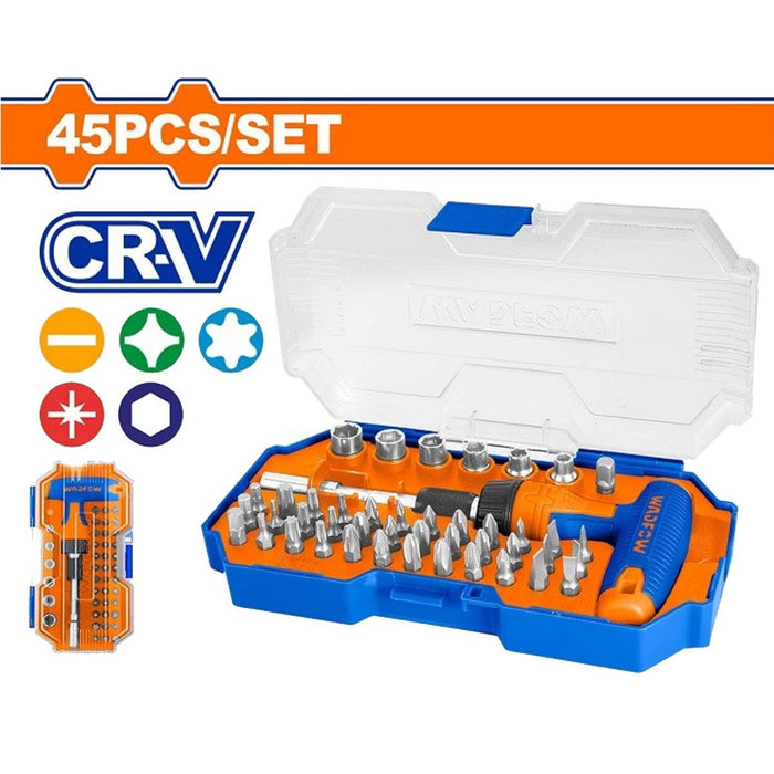 BUILDMATE Wadfow 45pcs T-Handle Wrench Screwdriver Set WSS8B45 - WHT