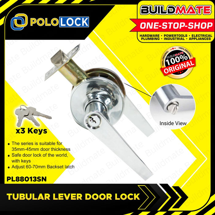 BUILDMATE Pololock Tubular Lever Door Lock Privacy Security Doorknob Entrance Leverset - PL88013