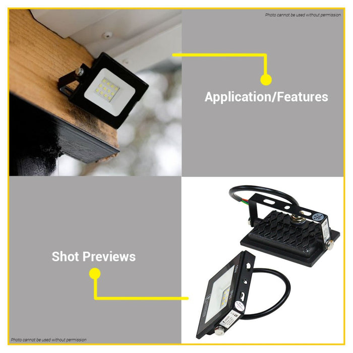 BUILDMATE Powerhouse 10W Led DOB Floodlight Weatherproof Daylight Bulb Light PHEFDL-DOB-10W-DL - PHE