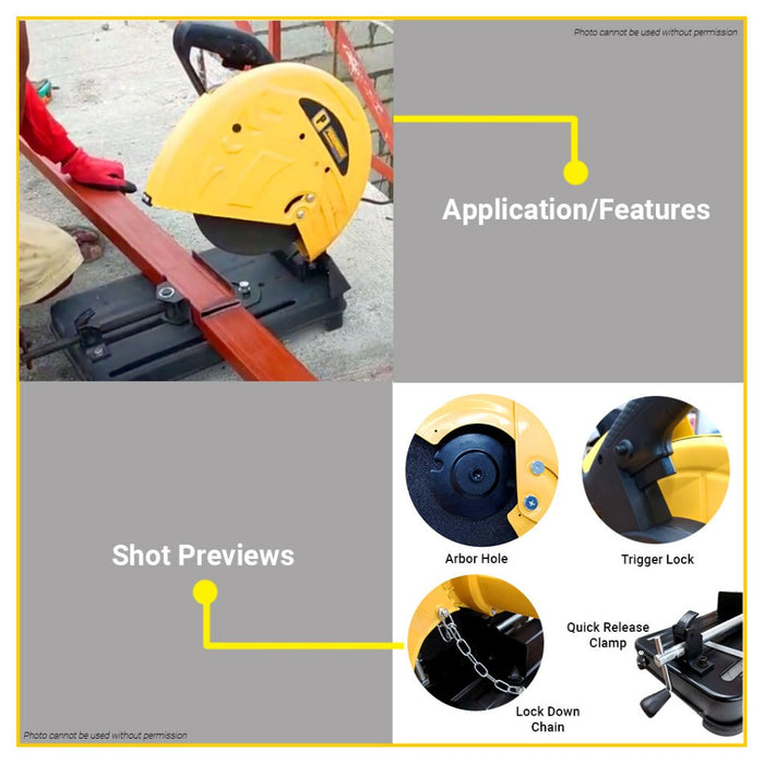 BUILDMATE Powerhouse 2600W 14 Inch Cut Off Machine Metal Cutting Chopsaw Cutter PH-CUT355-2600W PHPT