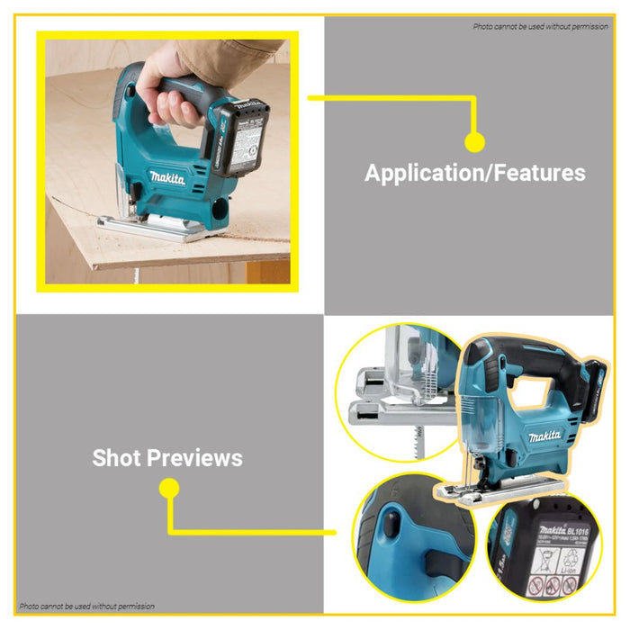 BUILDMATE Makita 12V 18mm Max Lithium-Ion Cordless Jigsaw Kit Set Variable Speed JV101DWYE