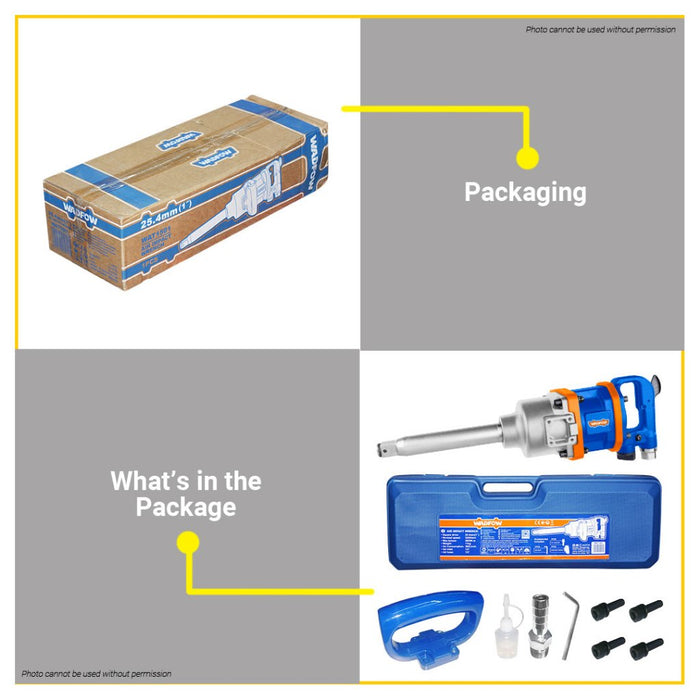 BUILDMATE Wadfow 25.4mm Air Impact Wrench Square Drive with Universal Connector WAT1501 - WPT