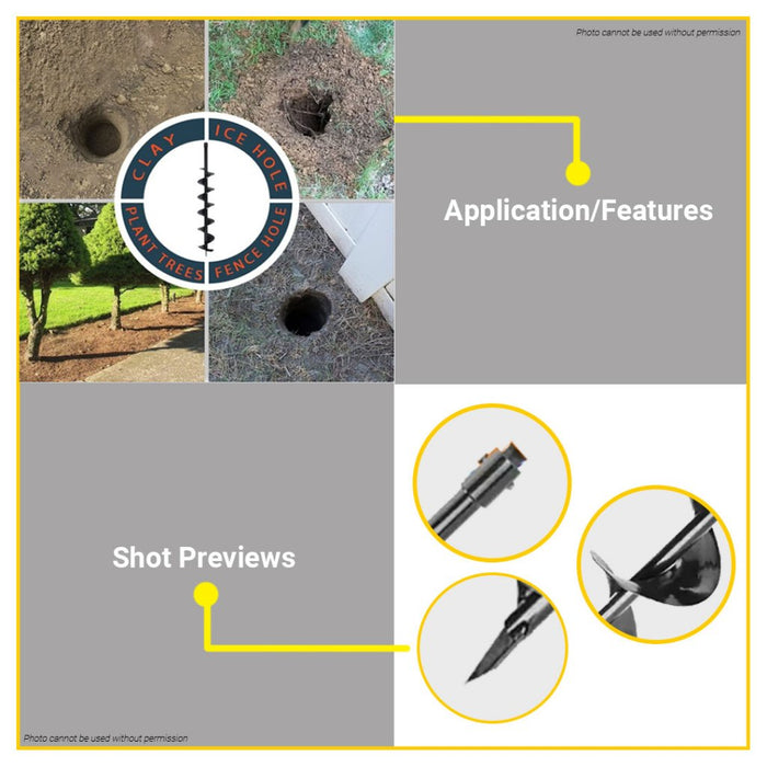 BUILDMATE Wadfow 120x800mm Earth Auger Bits Spiral Soil Post Digger for Earth Auger WDZ1A52-2 - WPT