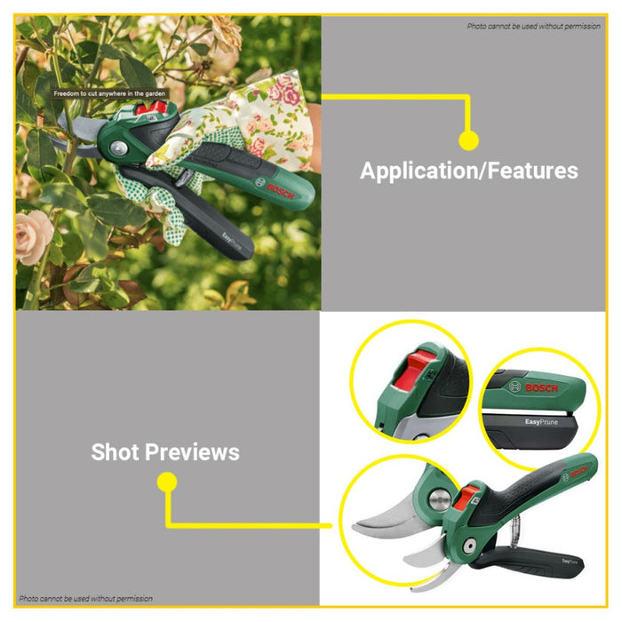 BUILDMATE Bosch Cordless Garden Secateurs Easy Prune Pro Pruner Saw Clean Cut Pruning 06008B2151 AQT