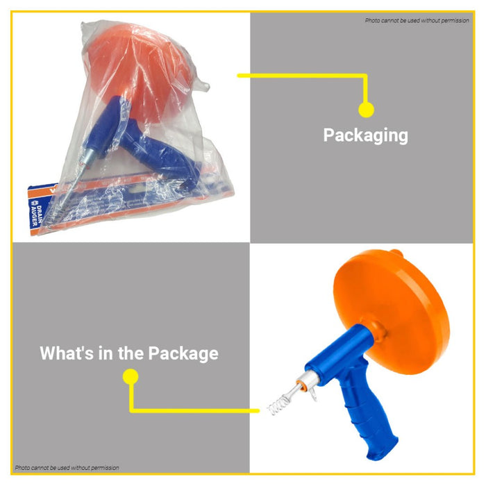 BUILDMATE Wadfow Drain Auger Cleaner 4.5m Length Plated Spring Household Cleaning Tool for Toilet WDD3345  -  WHT