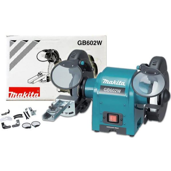 BUILDMATE Makita Bench Grinder 250W with Grinding Wheel 6" Inches Polishing Grinding Machine 1/3 HP GB602W