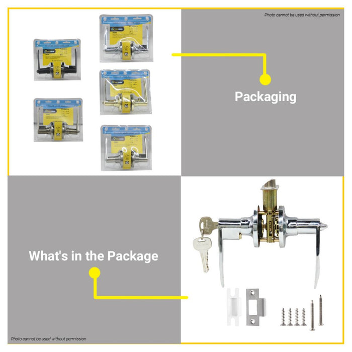 BUILDMATE Pololock Tubular Lever Door Lock Privacy Security Doorknob Entrance Leverset - PL88013