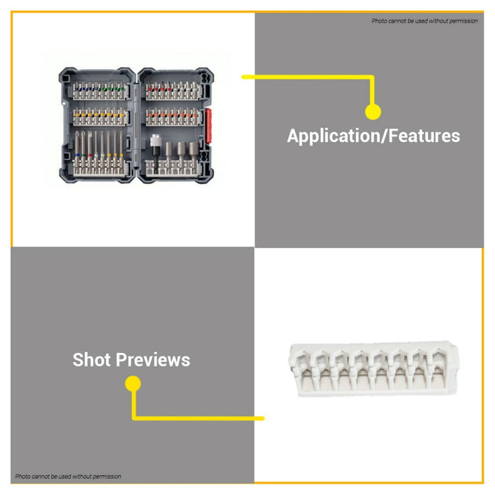 BUILDMATE Bosch 8 Slot Pick and Click Storage Plastic Case Bit Holder Insert / Power & Hex Bits BAX
