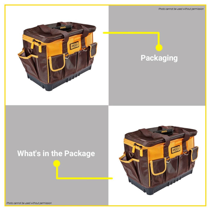 BUILDMATE Ingco 16" Inch Tools Box 25 Pockets Bag Organizer Storage Toolbox 20KG Capacity HTBG10 IHT