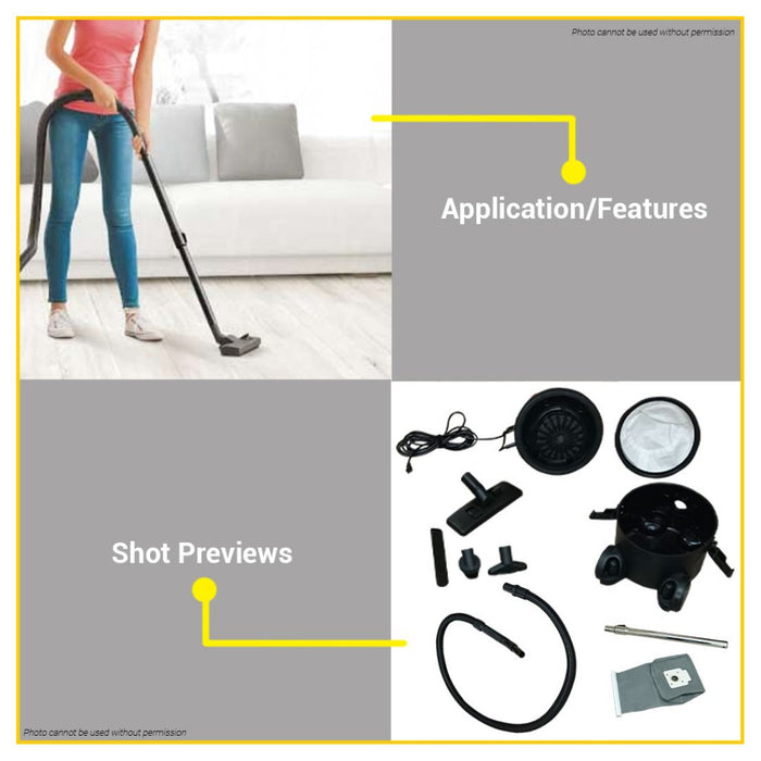 BUILDMATE Zekoki 10L 1000W Industrial Wet and Dry Vacuum Cleaner for Dust Dirt Heavy Duty ZKK-1000VC