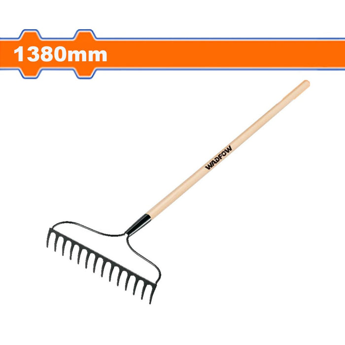 Build It Rake Price BUILDMATE Wadfow 1380mm Carbon Steel Garden Rake 14 Teeth Wooden Handl ...