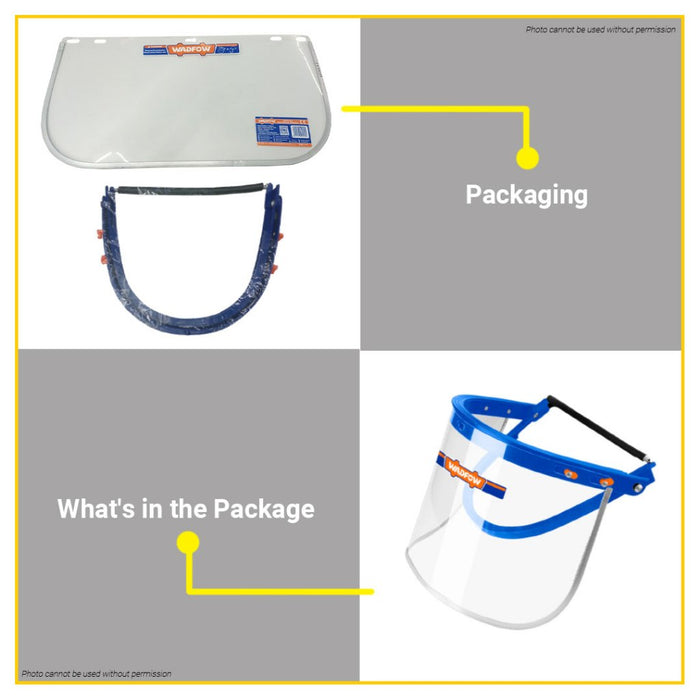 BUILDMATE Wadfow Face Shield Bracket Mask PVC Work Safety Covering Face Shield Mask WFP1310 - WHT