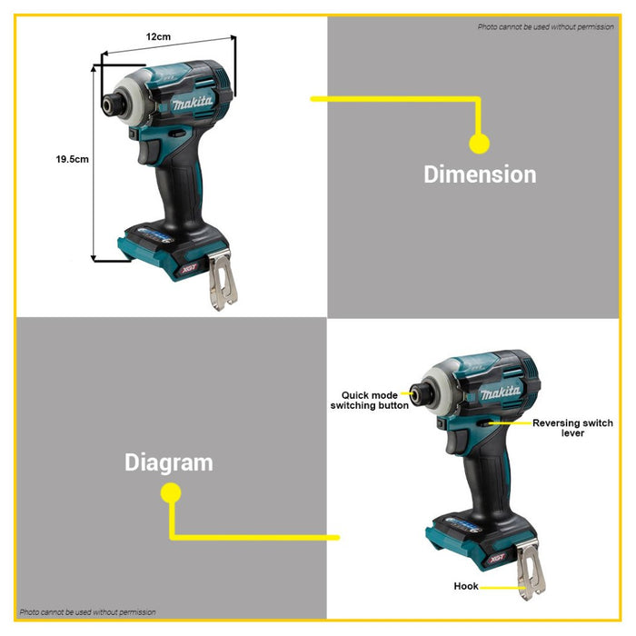 (SOLO) BUILDMATE Makita 40V Max XGT Brushless Cordless Impact Driver / Drill Variable Speed TD001GZ
