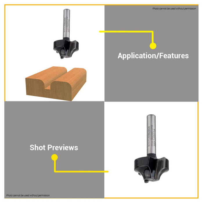 BUILDMATE Bosch 1/4" Inch Ovolo Router Bits Standard for Wood Surface Profiling Bit 2608628424 - BAX