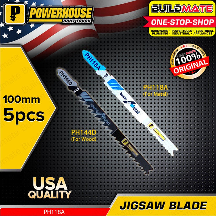BUILDMATE Powerhouse 5PCS Jigsaw Blade Speed for Wood / Basic for Metal Cutting PH144D / PH188A PTAA
