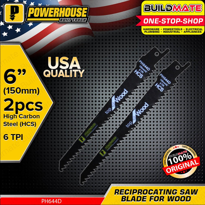 BUILDMATE Powerhouse 2PCS/SET 6" Inch Reciprocating Saw Blade Flexible for Metal / Top for Wood PTAA
