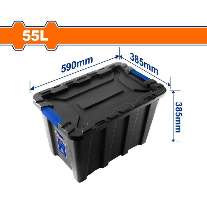 BUILDMATE Wadfow Black Organizer Storage Container Box 40L - 80L Stack ...