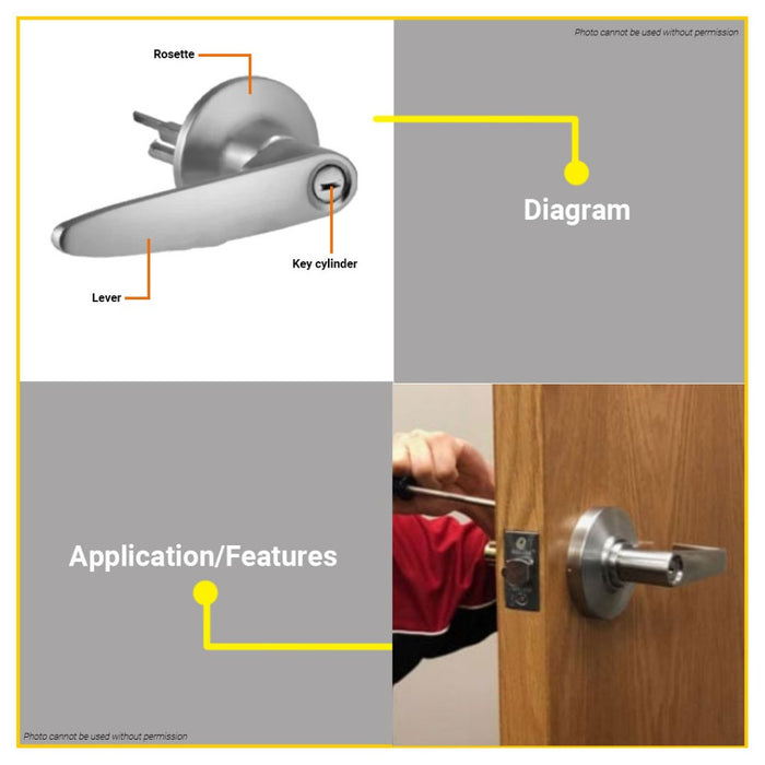 BUILDMATE Wadfow Lever Set Privacy (BK) NO KEYS / Entrance (ET) WITH KEYS  Function Zinc Alloy Privacy Door Lever Handle Tubular Lever Lock Doorknob - WHT