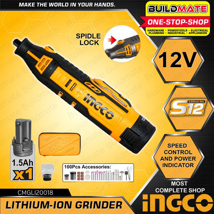 BUILDMATE Ingco BRUSHLESS 20V Cordless Angle Grinder For Cutting Sanding Polish CAGLI201008 • ICPT
