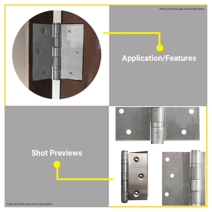 POLOLOCK 2MM Stainless Steel Ball Bearing for Cabinet Door Hinges 3" - 4" Inch with Screws •BUILDMATE•
