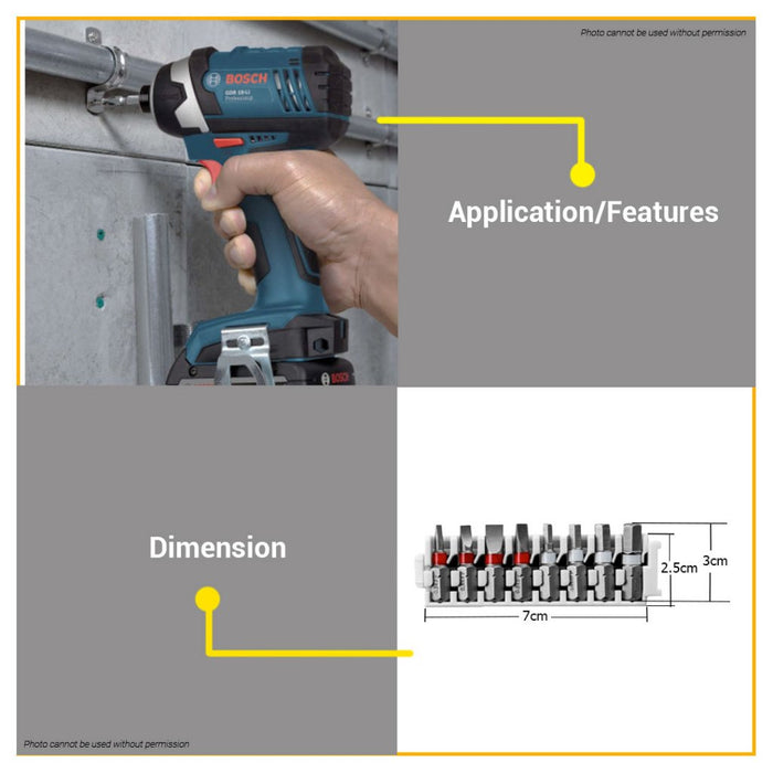 BUILDMATE Bosch 8PCS/SET 25MM Extra Hard Pick and Click Insert Impact Bit Set Screwdriver Bits - BAX