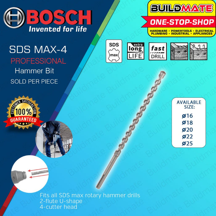 BUILDMATE Bosch SDS MAX-4 Rotary Hammer Drill Bit 16MM 25MM for