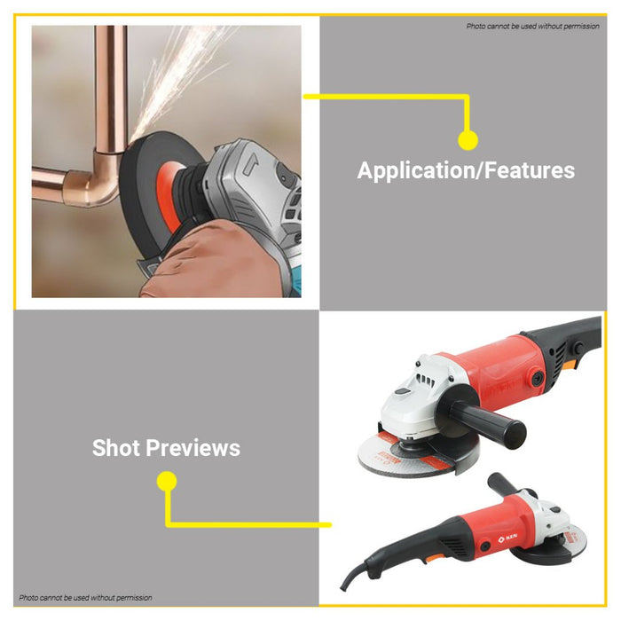 BUILDMATE Ken 1240W 150mm Industrial Big Electric Angle Grinder Cutting Machine for Wood Metal 9950D