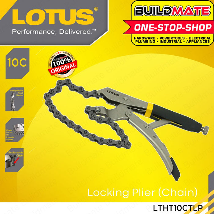 BUILDMATE Lotus Locking Pliers 10C Chain Clamp Alloy Steel Oil Filter Wrench Tools LTHT10CTLP - LHT