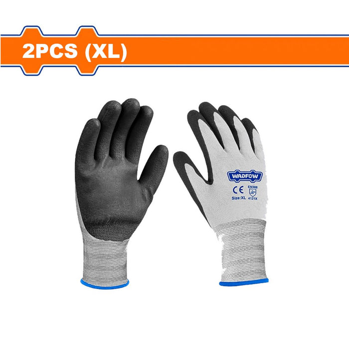 BUILDMATE Wadfow XL Touch Screen Frosted Coated Nitrile Flexible Safety Gloves WGV2803 - WHT