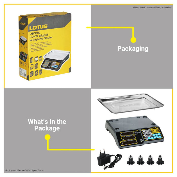 BUILDMATE Lotus 30kg Rechargeable Dual LCD Display Digital Weighing Scale Counting Weight DS30X LPT