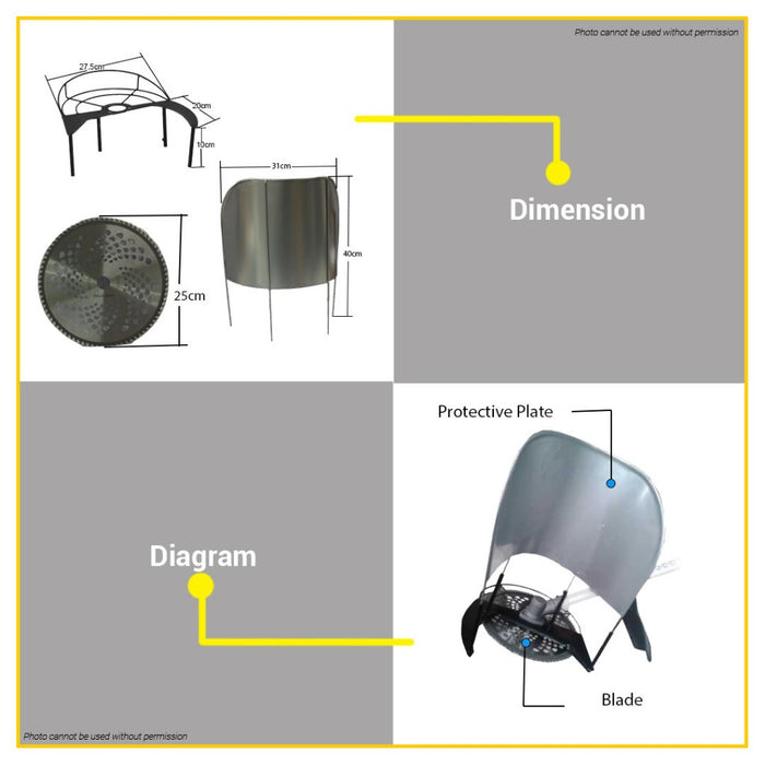 BUILDMATE Zekoki Wheat Cut Kit 80T with Guard & Blade (Grasscutter Attachment) Steel Bracket ZKK-WCK