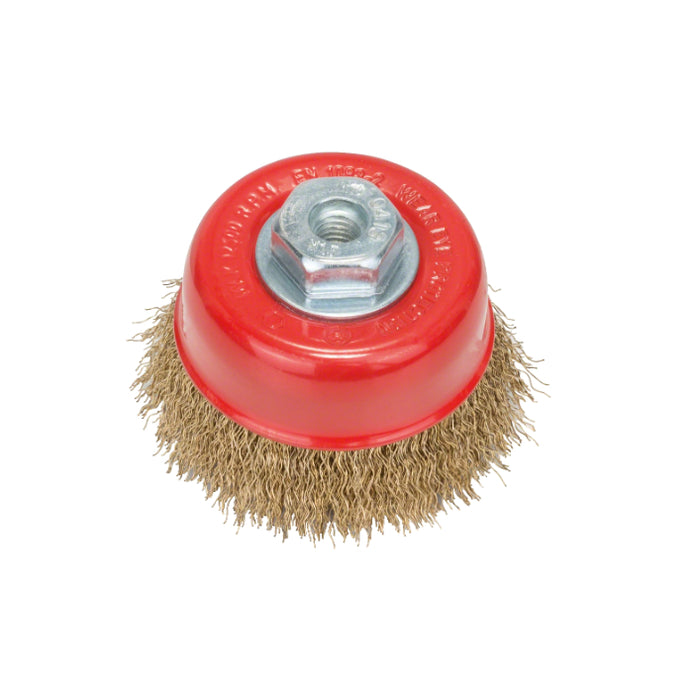 BUILDMATE Bosch 75mm Crimped Wire Cup Brush Wheel Clean for Metal Brass Coated Tool 2608622062 - BAX