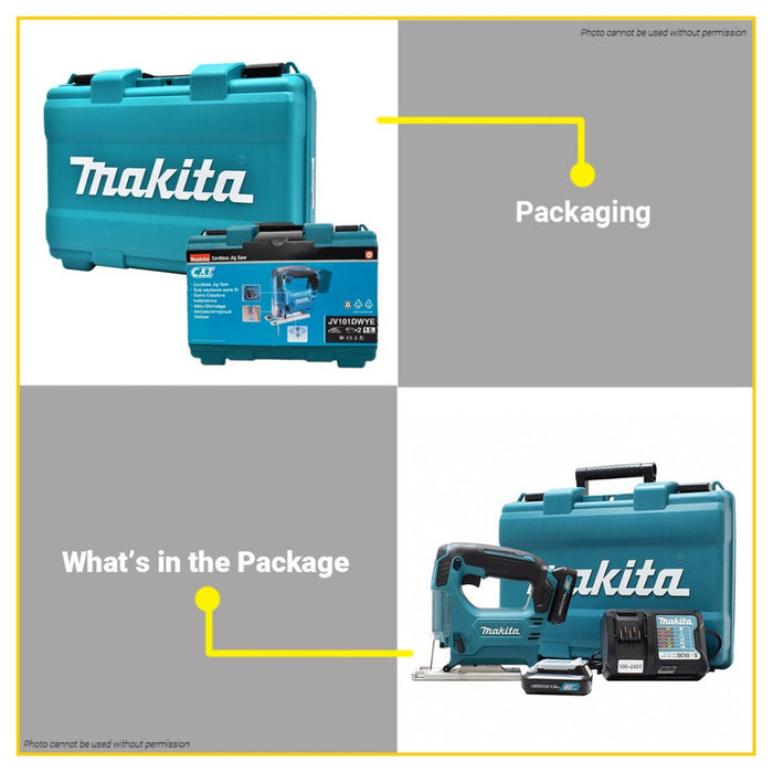 BUILDMATE Makita 12V 18mm Max Lithium-Ion Cordless Jigsaw Kit Set Variable Speed JV101DWYE