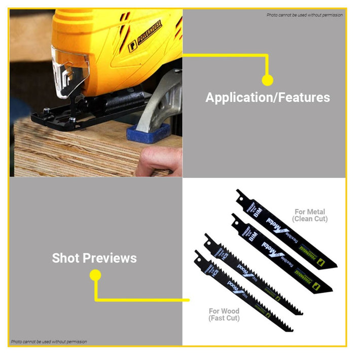 BUILDMATE Powerhouse 2PCS/SET 6" Inch Reciprocating Saw Blade Flexible for Metal / Top for Wood PTAA