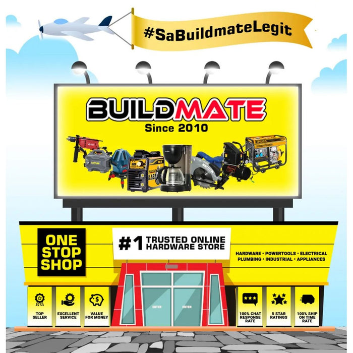 BUILDMATE Wadfow 363x150x117mm Metal Toolbox Storage with Compartment Organizer WTB8A11 - WHT