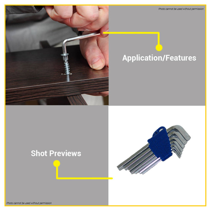 BUILDMATE Wadfow 7PCS/SET Hex Allen | Torx Key L Shape Short Arm Wrench Hand Tools Repair Steel WHT