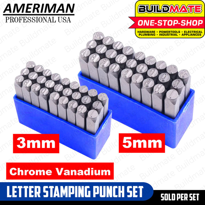 BUILDMATE Ameriman 27PCS/SET Letter Stamping Punch 3MM | 5MM | 8MM Alphabet Stamp Steel Craft Die